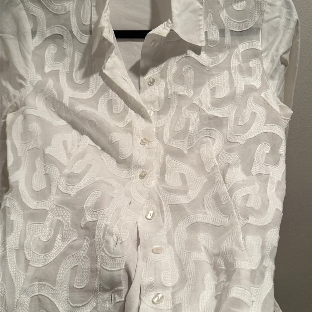 Anne Fontaine Ermine Jacquard Blouse 38 US4/6 - Picture 7 of 10